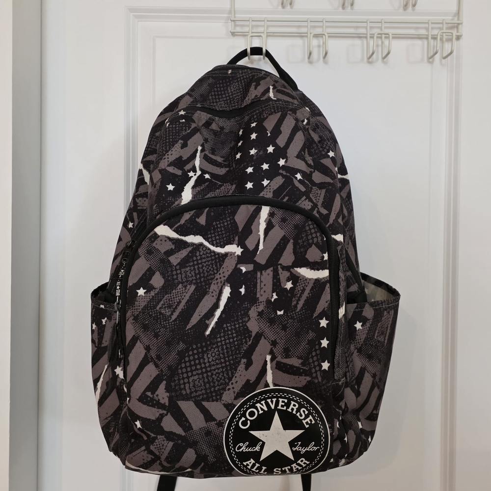 Converse All Star Black and Gray Patterned Backpack